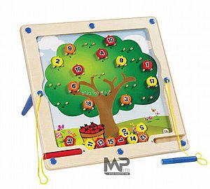 לוח קיר עץ מספרים תפוחים לוח קיר עץ מספרים תפוחים