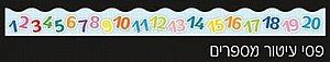 פסי קישוט מספרים 18 יחידות פסי קישוט מספרים 18 יחידות