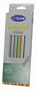 עפרונות עבים מתכתיים 6 יחידות אומגה עפרונות עבים מתכתיים 6 יחידות אומגה