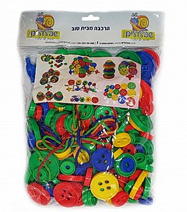 השחלת כפתורים עגולים השחלת כפתורים עגולים