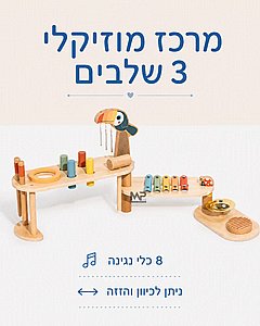 מרכז מוזיקלי 3 שלבים מעץ מרכז מוזיקלי 3 שלבים מעץ